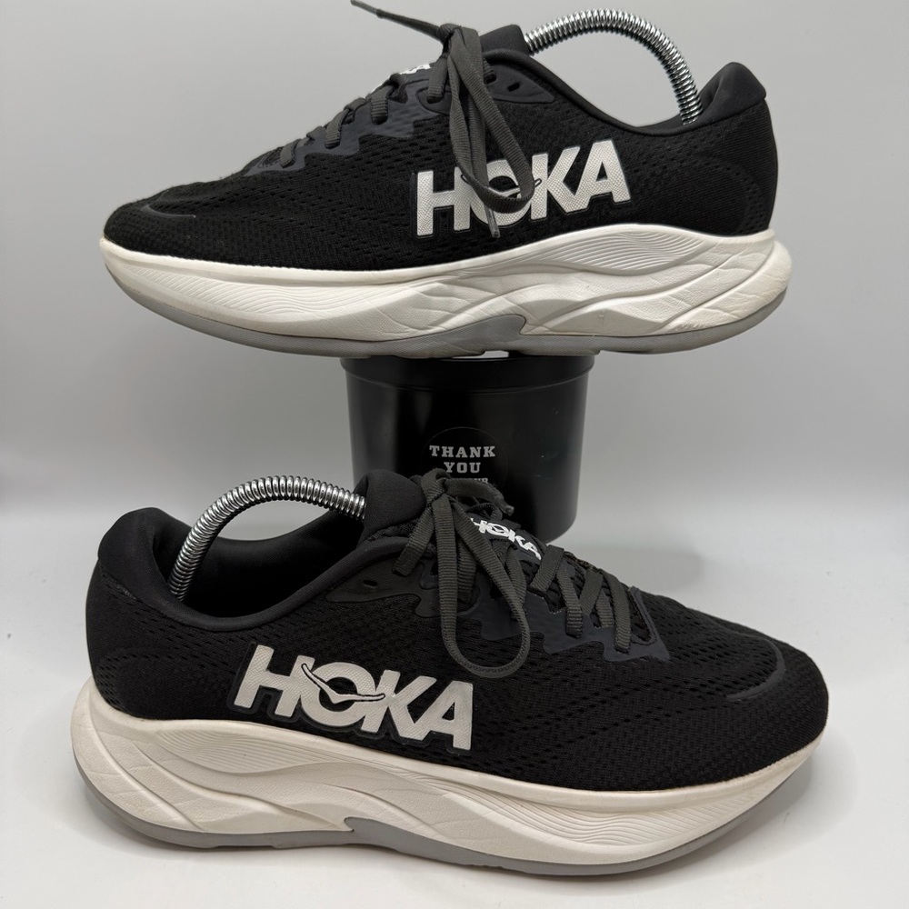 Hoka Black and White Athletic Running Shoes